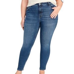 Old Navy Plus Women's Mid Rise Rockstar Super Skinny Jean Size 26 3X Med Blue